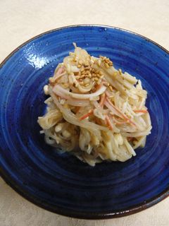 糸こんにゃくとえのきの胡麻和え-レシピのメイン写真
