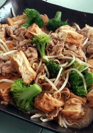節約■豚ともやしと厚揚げの炒めもの-レシピのメイン写真