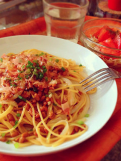 定番!和風納豆パスタ!-レシピのメイン写真