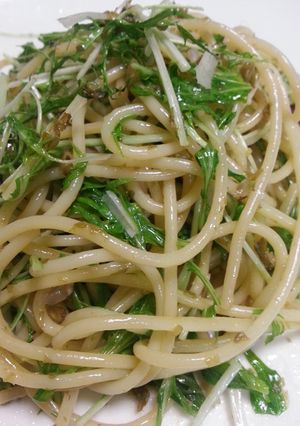 ふきのとう味噌とシャキシャキ水菜のパスタ-レシピのメイン写真