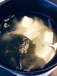 豆腐とワカメのお味噌汁♡-レシピのメイン写真