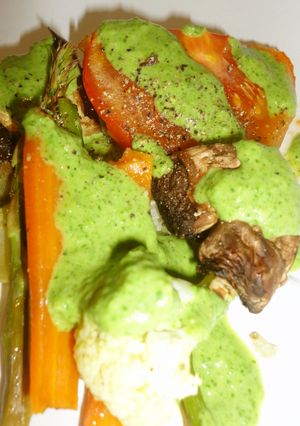 ロースト野菜のグリーンソースがけ-レシピのメイン写真