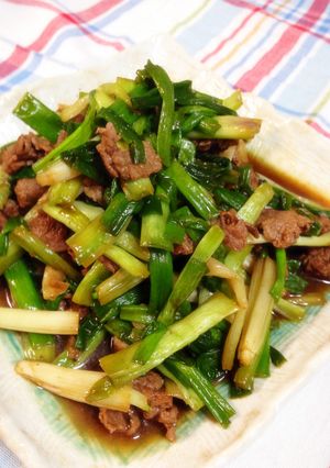 簡単!わけぎと牛肉のしょうゆ炒め❀-レシピのメイン写真