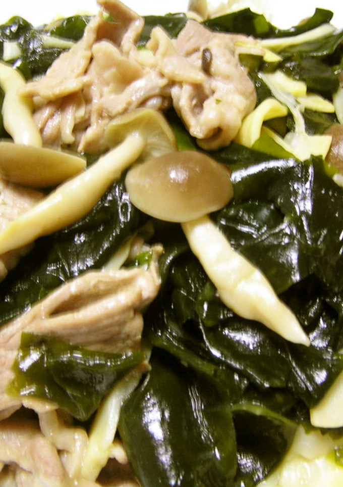 筍と豚肉とわかめの炒め物-レシピのメイン写真