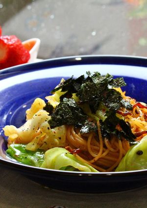 いかなごの釘煮で和風オイルパスタ。-レシピのメイン写真