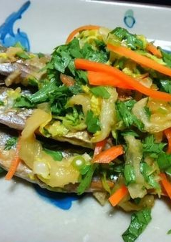 白菜と菊菜たっぷり☆ししゃもの焼き浸し♪-レシピのメイン写真