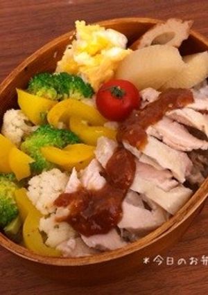 お弁当＊鶏ハムごま味噌ソース丼-レシピのメイン写真