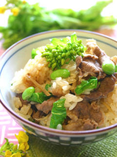 フライパンで簡単✿牛肉と菜花のおこわ-レシピのメイン写真