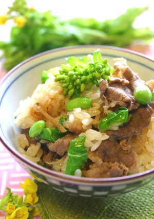 フライパンで簡単✿牛肉と菜花のおこわ-レシピのメイン写真