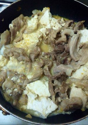 手抜き!豚肉と豆腐のめんつゆ煮-レシピのメイン写真