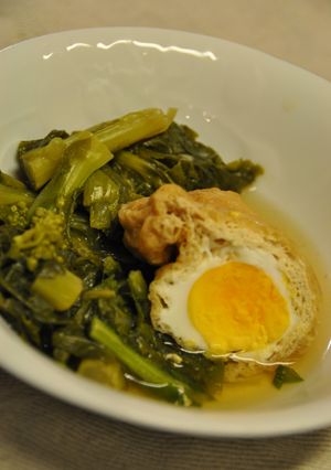 折り菜の煮物~卵巾着添え-レシピのメイン写真