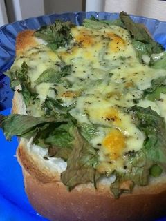 簡単♡焼きレタスチーズ黒胡椒トースト-レシピのメイン写真