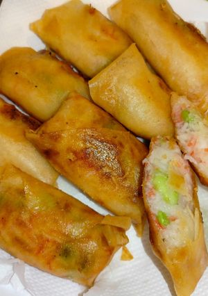 カニかま＆はんぺん＆枝豆の春巻き-レシピのメイン写真