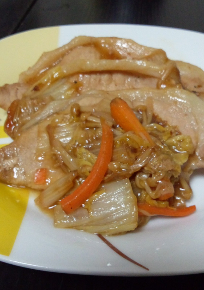 ☆白菜と豚肉ロースとえのき茸の甘酢あん☆-レシピのメイン写真