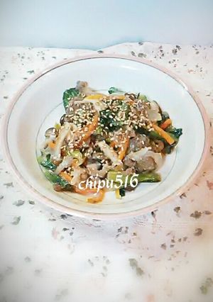 15分　子供が喜ぶ韓国風牛肉の野菜炒め-レシピのメイン写真
