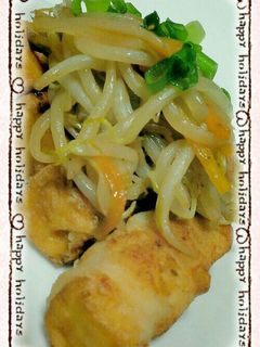 ☆節約☆味付もやし乗っけ♪肉巻き厚揚げ-レシピのメイン写真