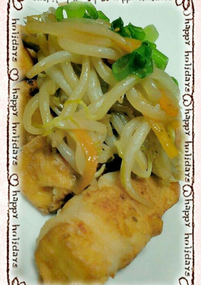 ☆節約☆味付もやし乗っけ♪肉巻き厚揚げ-レシピのメイン写真