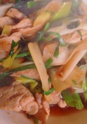 豚肉、ニラ、ネギの生姜焼き風炒め-レシピのメイン写真