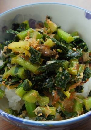 佐波賀だいこんの葉・茎の佃煮をのせて-レシピのメイン写真