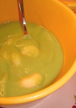 すごくおいしい！空豆と豆腐白玉のおしるこ-レシピのメイン写真