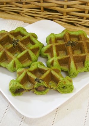 ＊抹茶と小豆のベルギー和ッフル＊-レシピのメイン写真