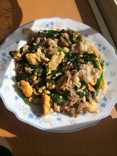 卵とニラの肉炒め-レシピのメイン写真