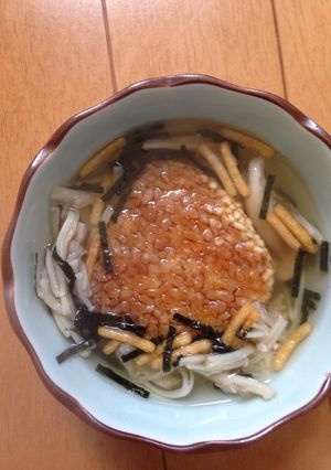簡単☆焼きおにぎりの塩麹キノコ茶漬け-レシピのメイン写真