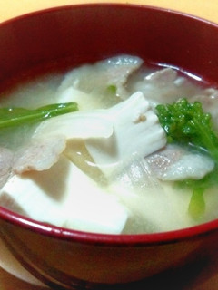 菜の花de春の豚汁-レシピのメイン写真