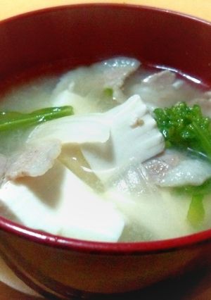 菜の花de春の豚汁-レシピのメイン写真