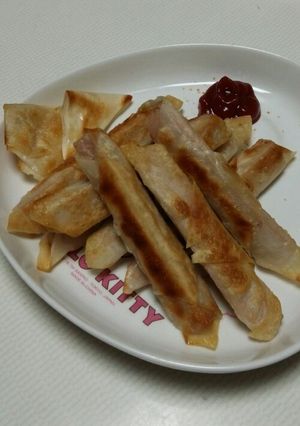 残った焼売の皮でブリトードッグ-レシピのメイン写真