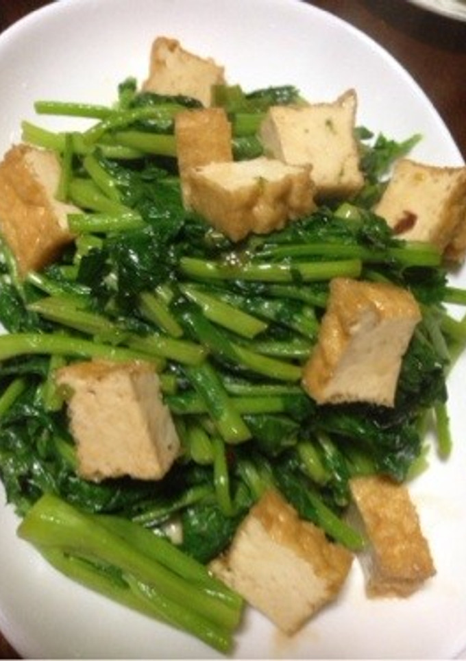 簡単 かき菜と厚揚げのオイスターソース炒-レシピのメイン写真