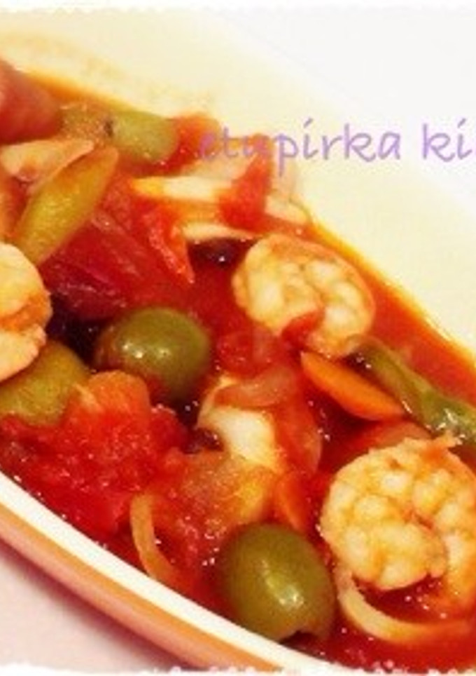 エビとイカの甘口トマト煮込み-レシピのメイン写真