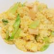 生ホタテ(老酒醤油漬け)とレタスの炒飯