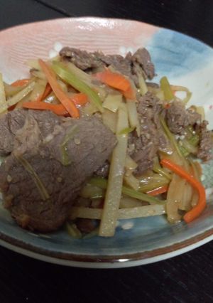 コストコプルコギ牛肉とじゃが芋のきんぴら-レシピのメイン写真