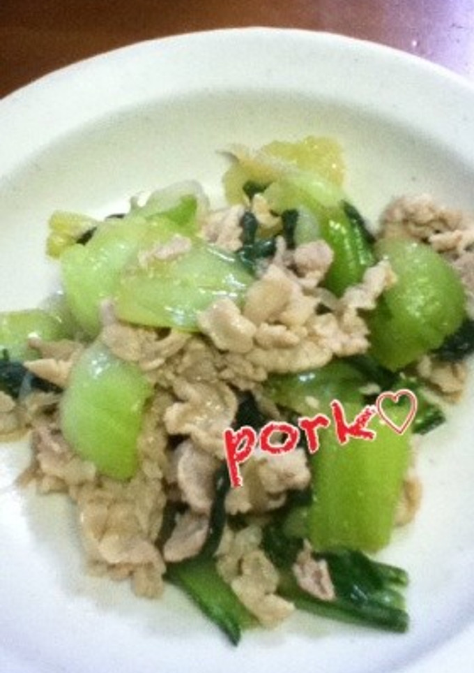 分量簡単♪豚肉とちんげん菜の炒め物-レシピのメイン写真