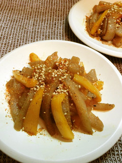 簡単醤油炒め! 蒟蒻とピーマン-レシピのメイン写真