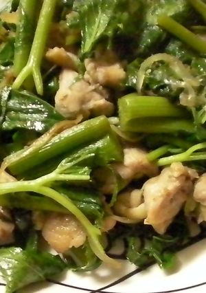 あしたばの炒め物；タイ風-レシピのメイン写真