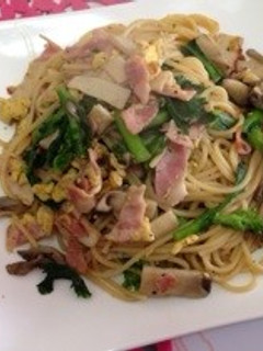 麺つゆで簡単✿菜の花とキノコの和風パスタ-レシピのメイン写真