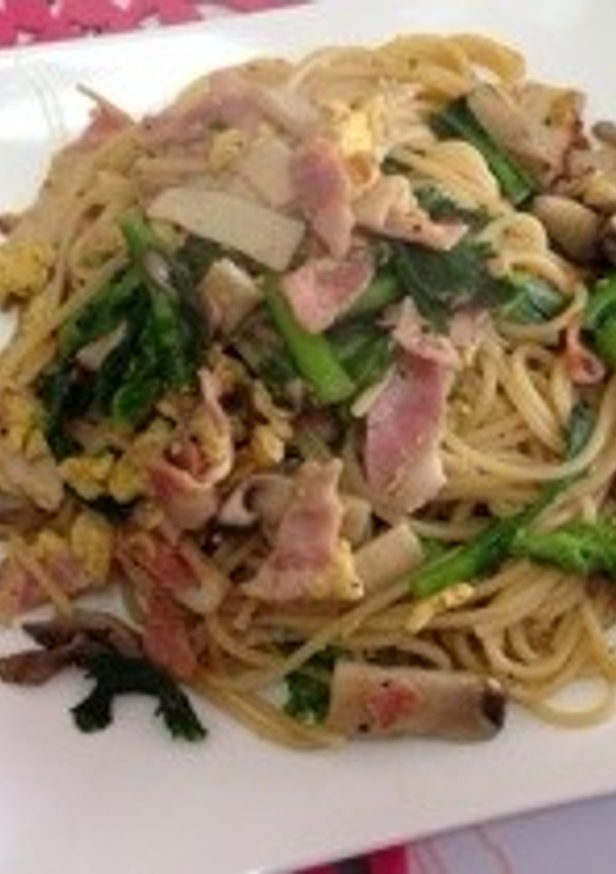 麺つゆで簡単✿菜の花とキノコの和風パスタ-レシピのメイン写真