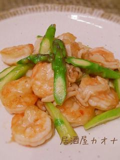 エビとアスパラの和風ドレッシング炒め-レシピのメイン写真