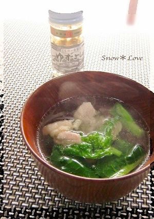 春です❀鶏肉となばなのお吸い物❀-レシピのメイン写真