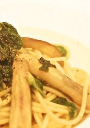たっぷりレタスと茄子のバター醤油パスタ-レシピのメイン写真