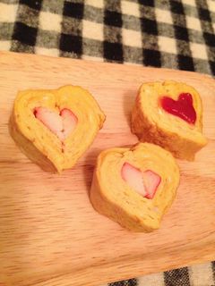 Wハート卵焼き〜♡-レシピのメイン写真