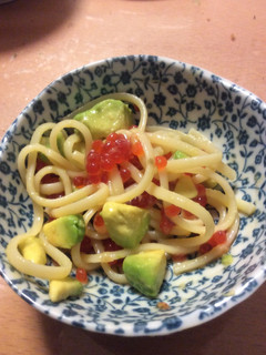 アボガドとすじこのパスタの前菜-レシピのメイン写真