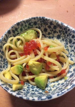 アボガドとすじこのパスタの前菜-レシピのメイン写真