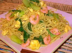 すごくおいしい！青梗菜と甘海老の塩焼そば-レシピのメイン写真