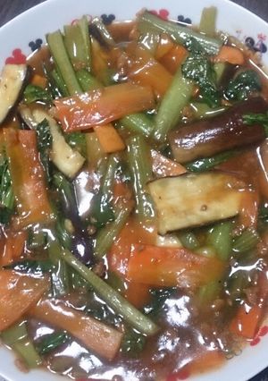 簡単！ピリ辛野菜あんかけ-レシピのメイン写真