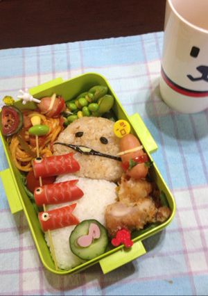 キャラ弁 鯉のぼり ナメコ 赤ウィンナー-レシピのメイン写真