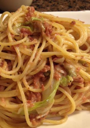 変わりパスタ☆キャベツコーンビーフパスタ-レシピのメイン写真