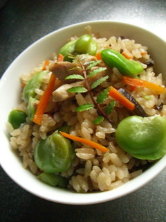 自家栽培そら豆入り炊き込みご飯-レシピのメイン写真